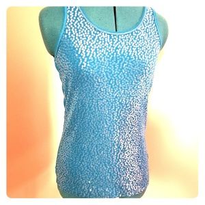 Aeropostale Ocean Blue Sequined Tank